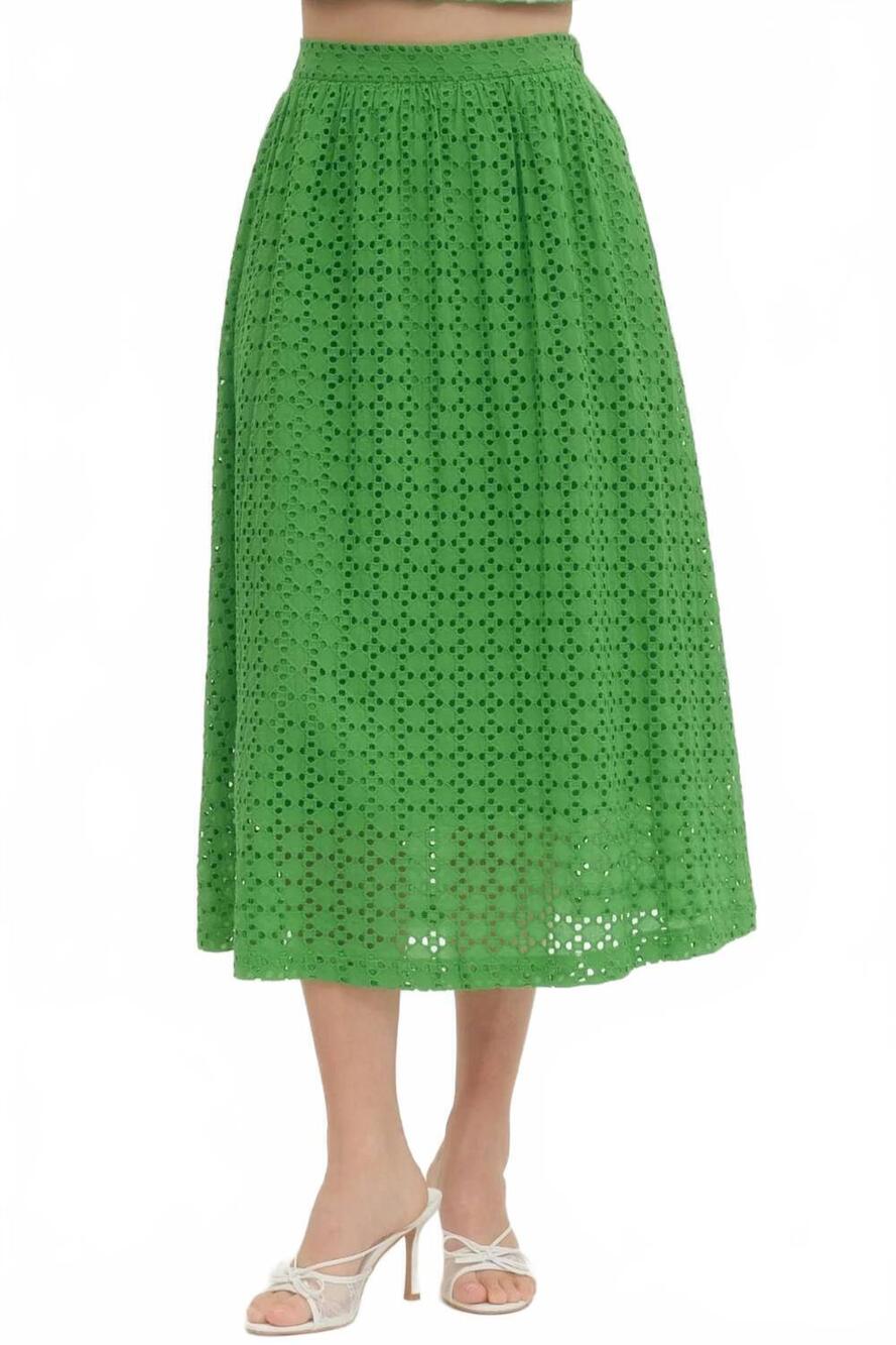 NEW ENTRO eyelet detailed midi skirt in kelly green